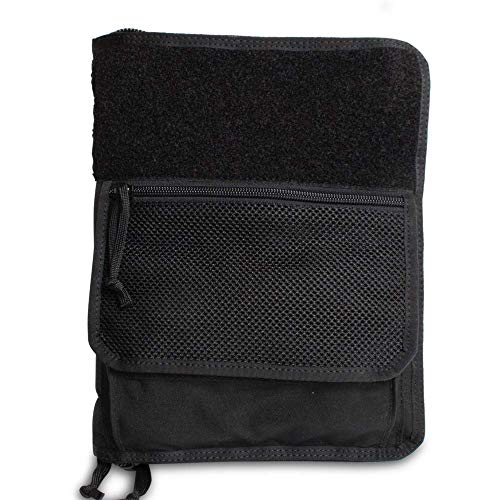 TACTICAL NOTEBOOK COVERS Tactical 3-Ring Binder Cover | Zippered Case for Military Field Admin & Map Storage | Fits 5.5” x 8.5” Paper | Tactical Organizer with Durable Protection for Field Use (Black)