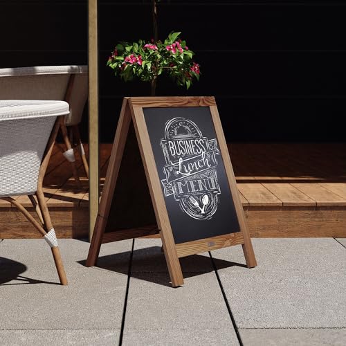 Flash Furniture Magnetic A-Frame Chalkboard Sign, 30" x 20", Brown