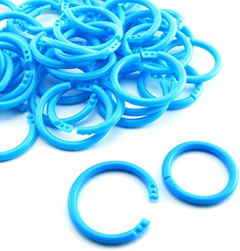 Lind Kitchen 3000pcs Plastic Loose Leaf Rings Flexible Creative Book Binder Ring Scrapbook Photo Album DIY Binding Rings 27mm Blue