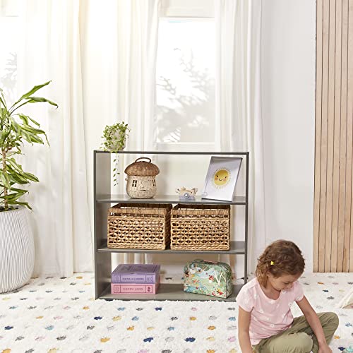 ECR4Kids 3-Shelf Double-Sided Storage Cabinet, 36in High, Grey Wash