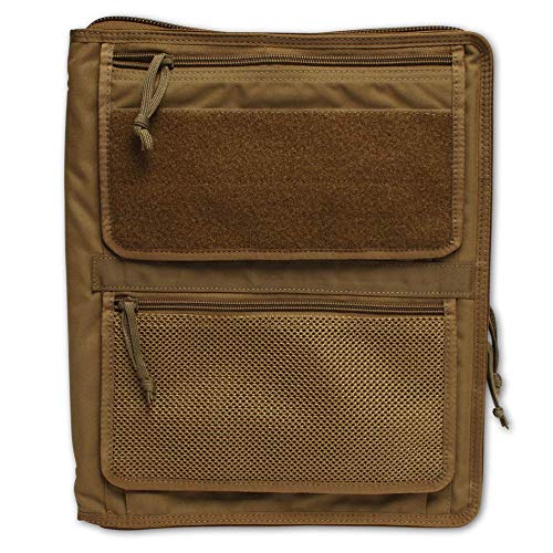 Tactical Notebook Covers Tactical 3-Ring Binder Cover | Fits 0.5"-1" Binders | Zippered Case for Military Field Admin | Durable Cordura Organizer for Documents & Notes (Coyote Brown)