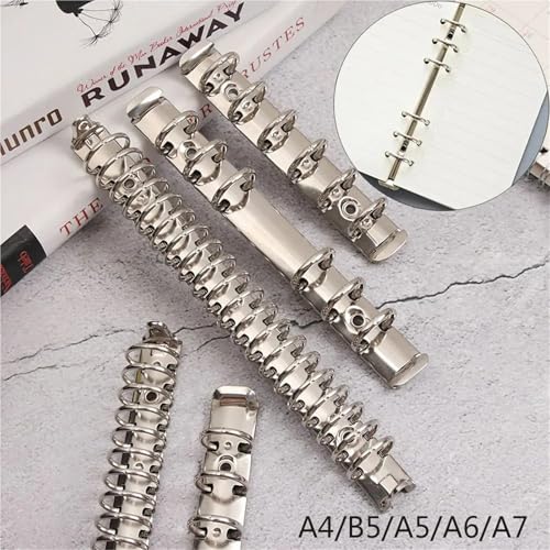 Ring binding, A5 Ring Binder Mechanism 10 Pieces Metal Clip Silver Loose Leaf File Folder Office Supplies(-B5-26 rings)