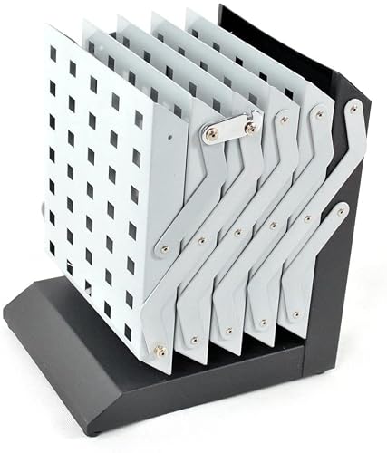 Displayfactory Foldable Magazine Rack Heavy Duty Catalog Literature Brochure Rack Brochure Display Stand Aluminum Portable 5 Pockets for Trade Show Exhibitions Office Retail Store