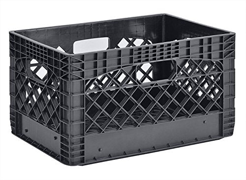 Muscle Rack PMK24QTB-3 24 quart 3 Pack black Heavy Duty Rectangular Stackable Dairy Milk Crates , 11" Height, 19" width (2 X 3 Pack)