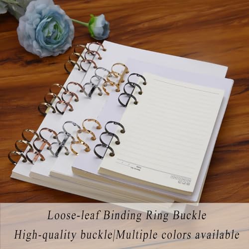 Binder Rings 10Pcs 3 Ring Loose Leaf Binders, Book Rings for Notebook, Diary, Photo Album, Binding for Home School