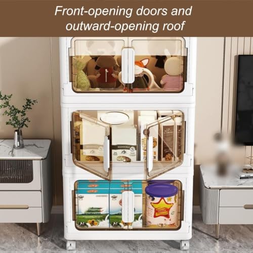 NQRTGFB Multi-Level Stackable Storage Bins with Wheels, Modular Locker Organizer(60.2 * 23.6 * 13.8in)