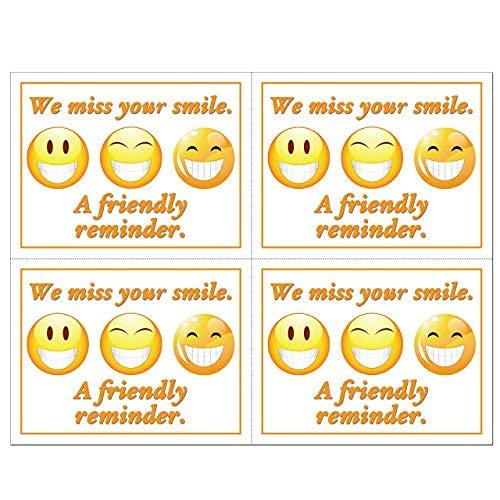 Custom Recall Laser Reminder Postcards, Dental Appointment Reminder Postcards. 4 Cards Perforated for Tear-off at 4.25" x 5.5" on an 8.5" x 11" Sheet of 8 Pt Card Stock. (500)