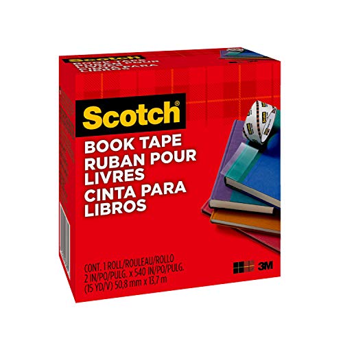 3M Scotch Transparent Book Tape, Thick, 2.0 inches x 53.7 Yards (50.8 mm x 13.7 m), 845 50