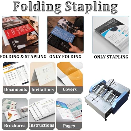 KYTGFH Electric Stapler Machine, Automatic Document Binding and Folding, Ideal for School and Office Use (Blue)