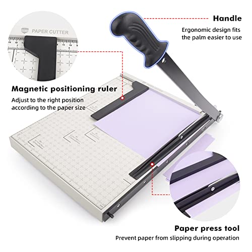 ZEQUAN B4 15" Heavy Duty Paper Cutter, Metal Base, Safety Lock, 10-Sheet