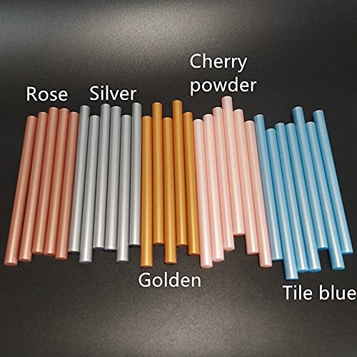 ZTBH Hot Melt Glue Sticks 50 Pcs Pearl Luster Hot Melt Glue Stick, Adhesive Use with Glue Gun Melt Glue Stick (Diameter : 7mmx100mm, Length : Cherry Powder)