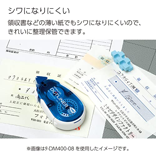 KOKUYO Glue Tape Refill for Scrapbooking, 30 Pack 52.5 Ft x 0.33 in Double Sided Tape Roller for Crafts, Blue Dot Pattern Tape Runner, Adhesive Scrapbook Supplies. Japan Import (TA-D400-08NX30)