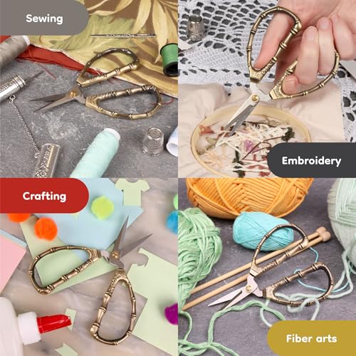 JubileeYarn Bamboo Stalk Embroidery Craft Scissors - Medium - 10 Pairs