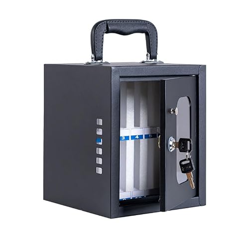 Cold rolled steel Pocket Chart Storage Cabinet, Classroom cell phone storage cabinet w/Portable Handle, Key Lock & Handwritten Tags,Cell Phone Storage Station Lockers for Office School Factory