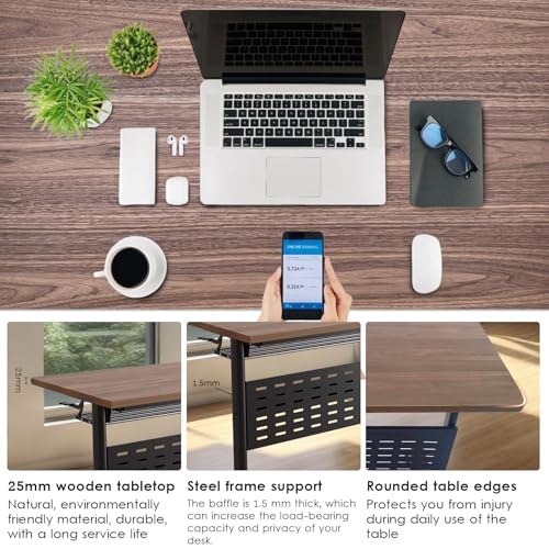 KaBuea Folding Conference Table, Meeting Room Mobile Table with Lockable Wheels, Heavy Duty Rectangular Training Table, Executive Boardroom Furniture for Offices, Reception, Boardroom
