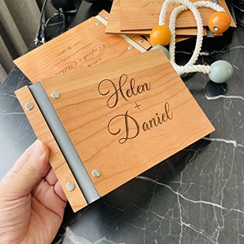 KMHJFXX Personalized Guestbook Sign for Weddingwooden Guest Signatures Book Album Baptism Mariage Decoration(21.59cmX27.94cm)