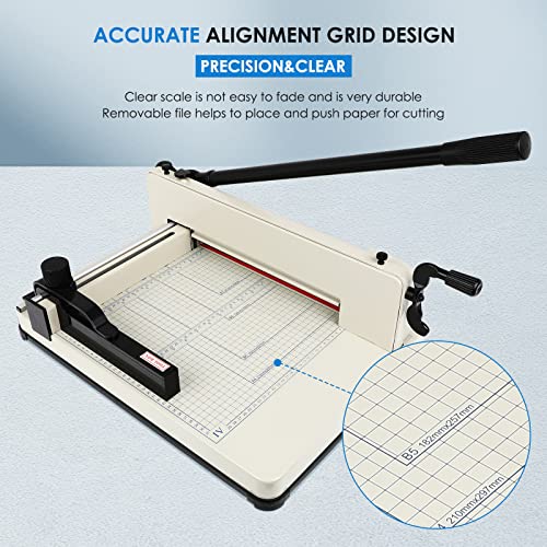 Olenyer Heavy Duty Paper Cutter,17 Inch Guillotine Paper Cutter, One Replacement Blade for Free Cortadora de Papel 500 Sheets Papers, Paper Scrap Slicer Trimmer for Cardstock Cards Office Home School
