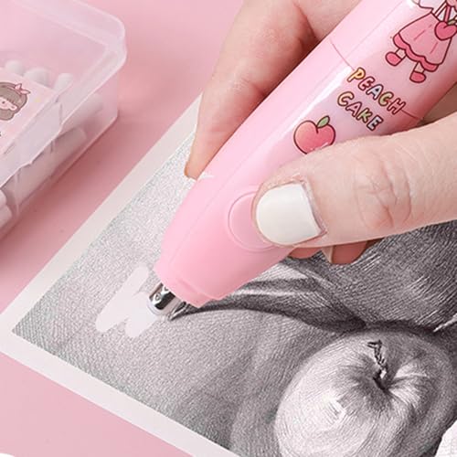 Nawwgy Electric Stationery Set Gift Box Battery Operated Electric Stationeries Multifunction Automatic Pencil Sharpener Electric Eraser for Student Office Study