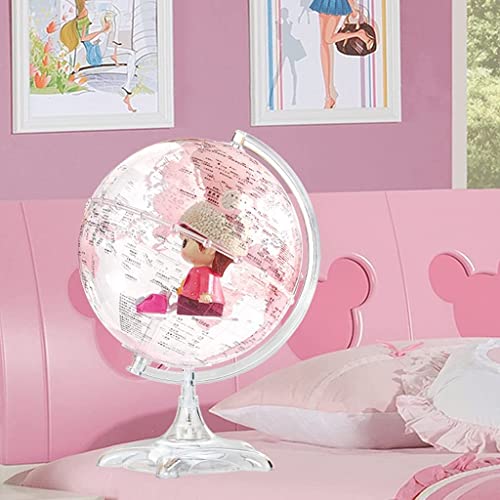 POCHY Practical Globe Educational Globes Easy to Read Geographic Globes Automatically 360° Rotate World Globes Suitable for All Ages Beautifully Decor