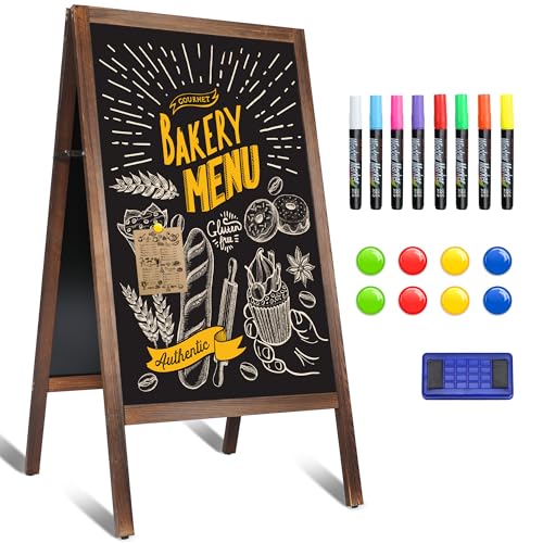 A Frame Chalkboard Sign, 40" x 20" Extra Large Wooden A-Frame Sign Board