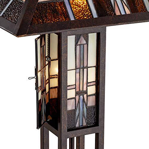 Geometric 60 1/2" Glass Night Light Floor Lamp Living Room