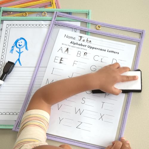 Really Good Stuff Re-Markable Dry Erase Sleeves – Bold Vibes - 6 Colors