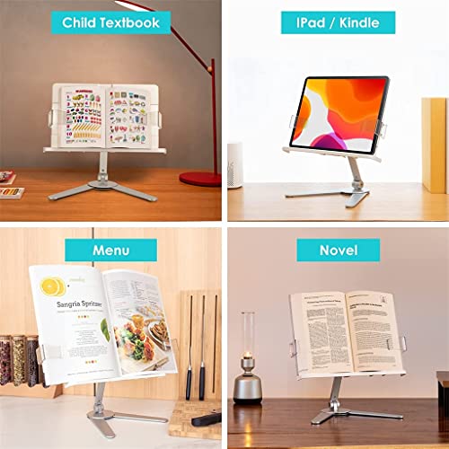 CVXSDFI Foldable Reading Book Stand Cookbook Holder Desktop Adjustable Height&Angle Bracket