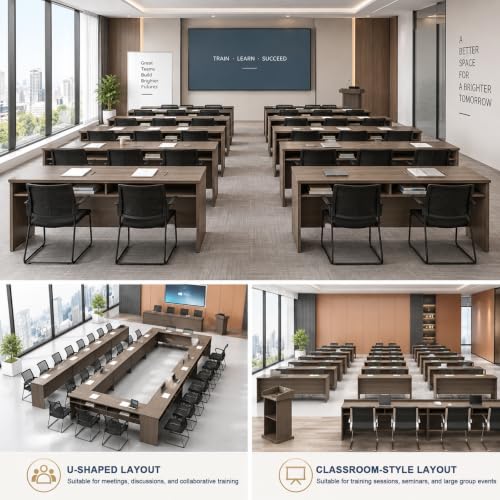 Fshineleaf 47" Conference Table, 2 Person Training Table with Storage