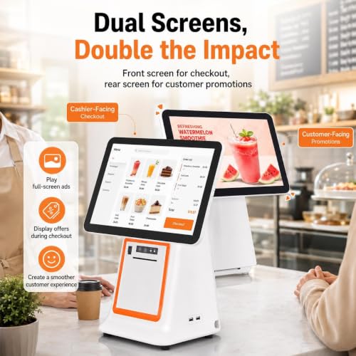 Dual Screen Touchscreen Cash Register, Touch Screen Checkout