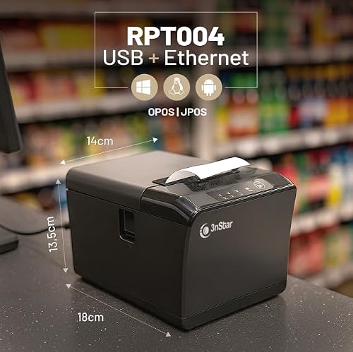 3nStar RPT004 Thermal Receipt Printer | 80mm POS Printer | USB & Ethernet | High-Speed 230mm/s | Auto Cutter, Wall-Mount, Compact Design | Restaurant, Retail, Kiosk, Hospitality Use