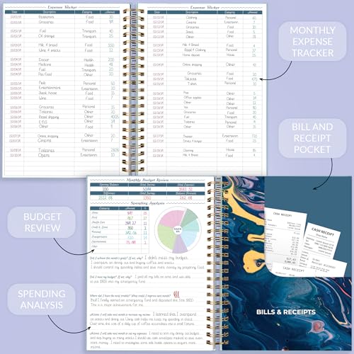 GoGirl Budget Planner & Monthly Bill Organizer with Pockets, Periwinkle