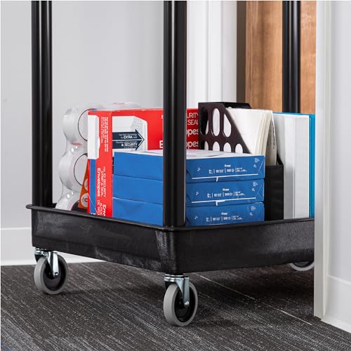 Stand Steady Tubstr Large 2 Shelf Utility Cart Supports Up to 200 lbs - Heavy Duty Deep Tub Cart, Rolling Storage Cart & Tool Cart for School, Office, Warehouse (32 x 24in)