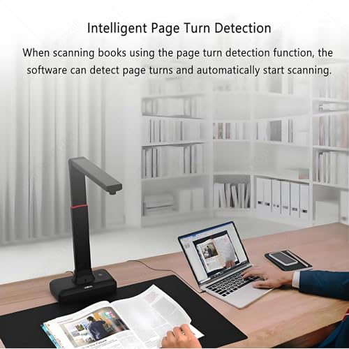 SHENGSHIYU A2 Overhead Scanner 23MP,Curved Flattening,Ocr,Background Removal,Auto Deskew,Video Recording,Qr/Invoice Recognition,Book Scan,LED Light,Portable Scanner for Archiving,School & Office