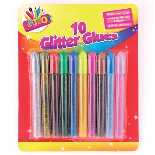 The Art BOXARTBOX Glitter Glue Pen - Assorted Colours (Pack of 10)