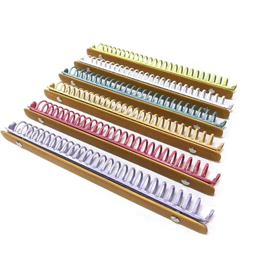 Ring Clips 4pcs B5 Colorful Metal Ring Binder Clips with Bamboo Back Panel 26 Detachable Buckle Loose-Leaf Binding Strip for Notebook(Purple)