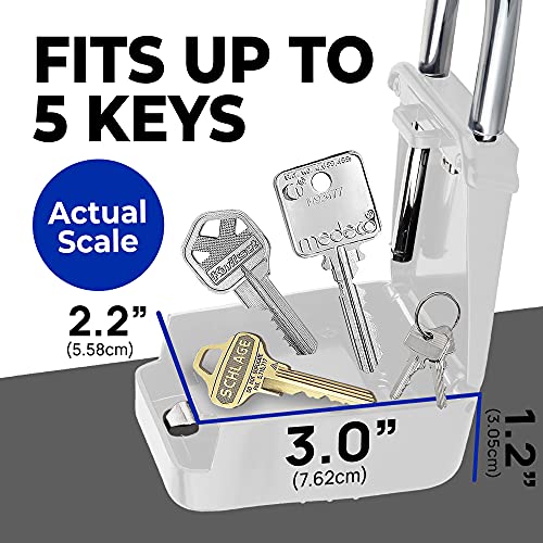 Lion Locks 1500 Key Lock Box with Code, Lockbox for Keys Outdoor, Realtor Lock Box for Short-Term Rentals, Holds 5 Keys (12 Pack, White)