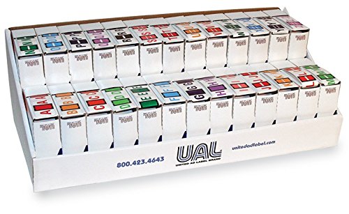 United Ad Label Alpha File Folder Label Starter Kit - Tab Compatible, 1-1/4" x 1",Assorted - 13000 Label Per Roll