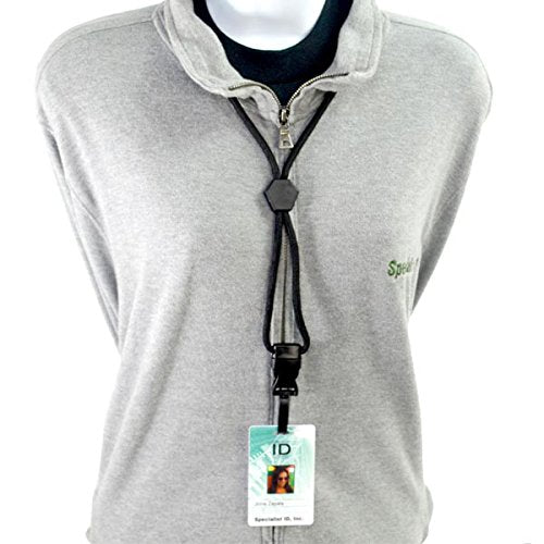 Bulk 100 Pack - Black Heavy Duty Lanyards with Detachable Plastic Hook by Specialsit ID