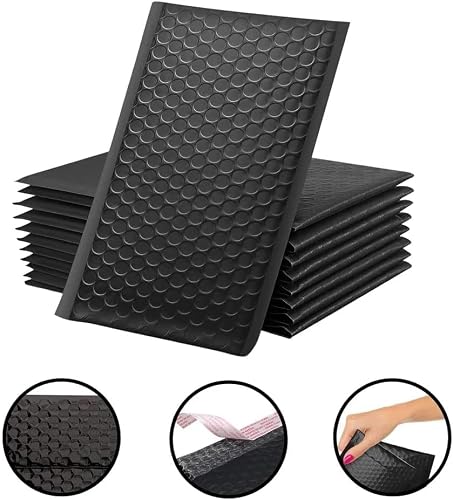 iMBAPrice 14.25x20 Inch Black Poly Bubble Mailers 100 Pack (#7), Extra Large Padded Shipping Envelopes, Self-Seal Waterproof Tear-Resistant Bags for Apparel & Decor