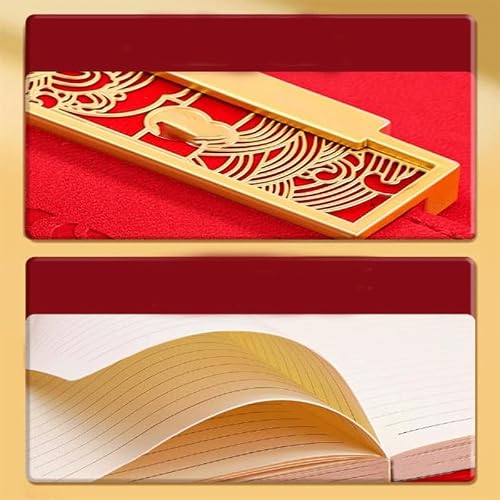 GYECWIOCM Retro Xiang Yun Notebook Wooden Signature Pen Bookmark Gift Box Bag