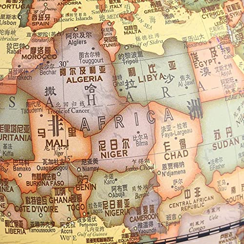 Geographic Globes Illumination Led Globe 9.8 Inch Vintage Globes With Wooden Base World Globe Hd Rotating Geographic Globes Fun