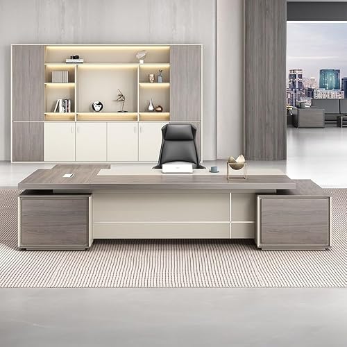 LINKIO Home Office Desks Boss Modern Large Desk President Manager Supervisor Desk Single Office Furniture Computer Table Desk(2.2m)