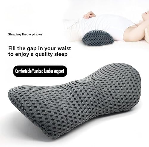 EZLQGBWKPDT An ergonomic memory foam lumbar support pillow suitable for office chairs and car seats. Back cushion, for gaming and armchairs - relieves lower back pain