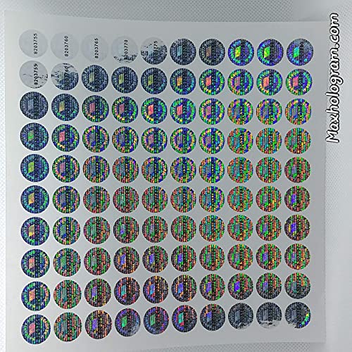 Round Pair Serial 14 MM Tamper EVIDENT Security Void Hologram Labels Seals (1000)