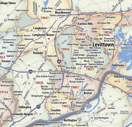 Generic Philadelphia Metro Area ZIP Code Laminated Map (36" x 36")
