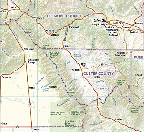 Colorado Laminated Wall Map (60” Wide x 40” high)