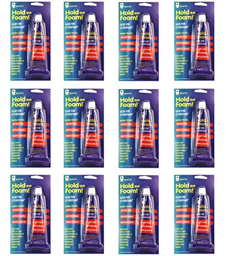 BEACON Hold The Foam - Non-Toxic, Quick Grabbing, Super Thick Formula that Bonds All Types of Foam Instantly, 2-Ounce, 12-Pack