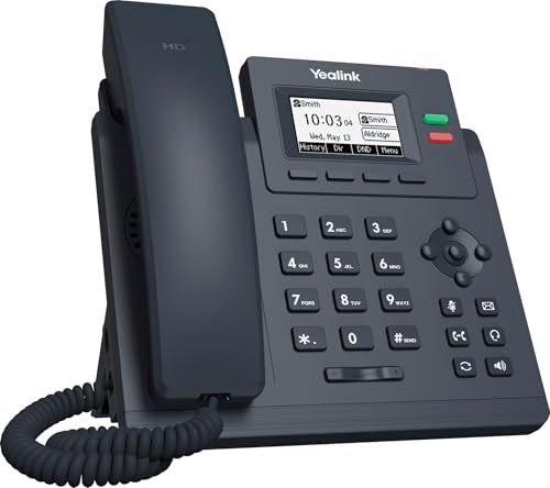 Yealink T31P IP Phone, 2 VoIP Accounts. 2.3-Inch Graphical Display. Dual-Port 10/100 Ethernet, 802.3af PoE, Power Adapter Not Included (SIP-T31P)