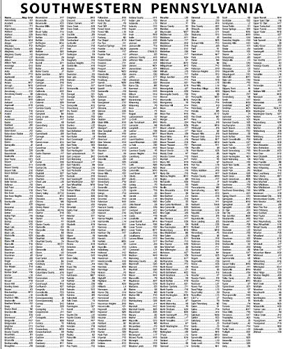 Pittsburgh and Southwest PA Laminated Wall Map (42” Wide by 47” high)