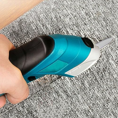 Electric Fabric Scissors Rechargeable Cordless Fabric Shears with 2 Cutting Blades, Powerful Shearing Cutter Tool for Leather Cardboard Paper Scrapbook Craft Sewing DIY